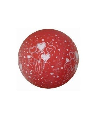 Obrovský latexový balón - červený s podtlačou sŕdc 100cm  1ks/P27