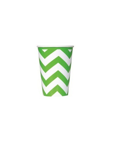 Poháre - zelené-biele vlnky 355 ml 6ks