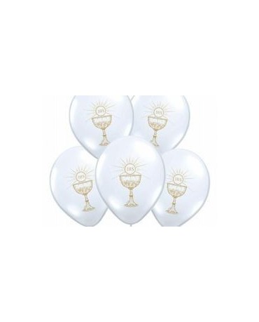 Latexové balóny - biele -1.sväté prijímanie 12" 5ks