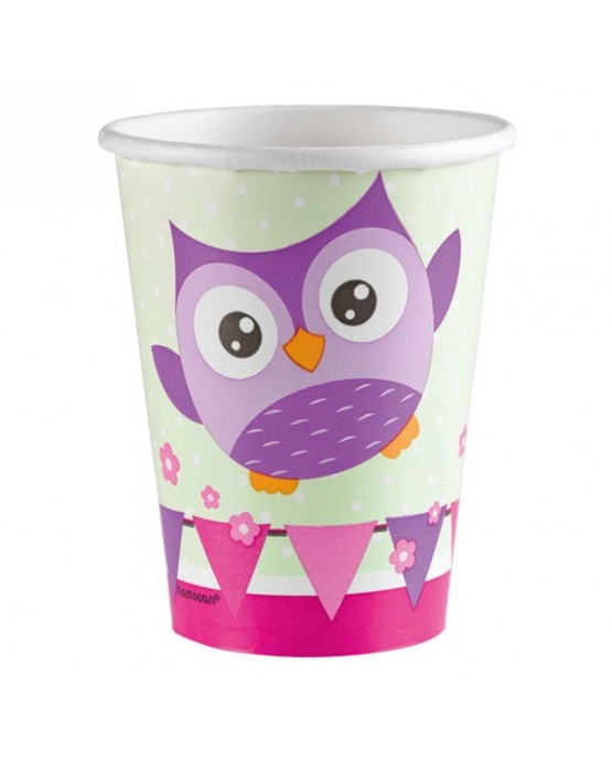 Poháre šťastné Sovičky 266 ml - 8ks