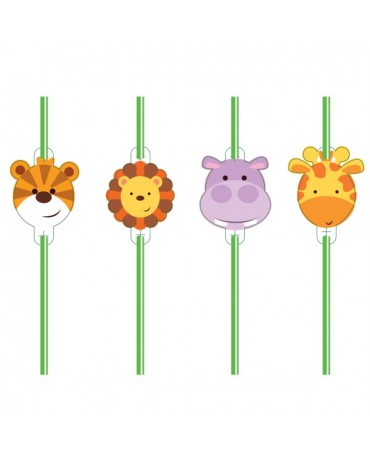 Slamky zvieratká v džungli 8ks