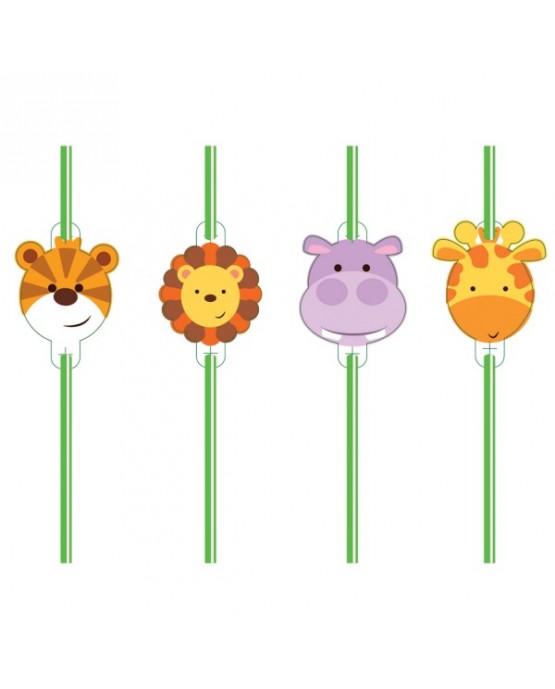Slamky zvieratká v džungli 8ks