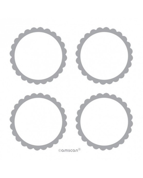 Štítky - strieborné 5,1cm 5ks