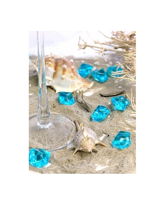 Dekor. -tyrkysový ľad 2,5x2,1cm 50ks
