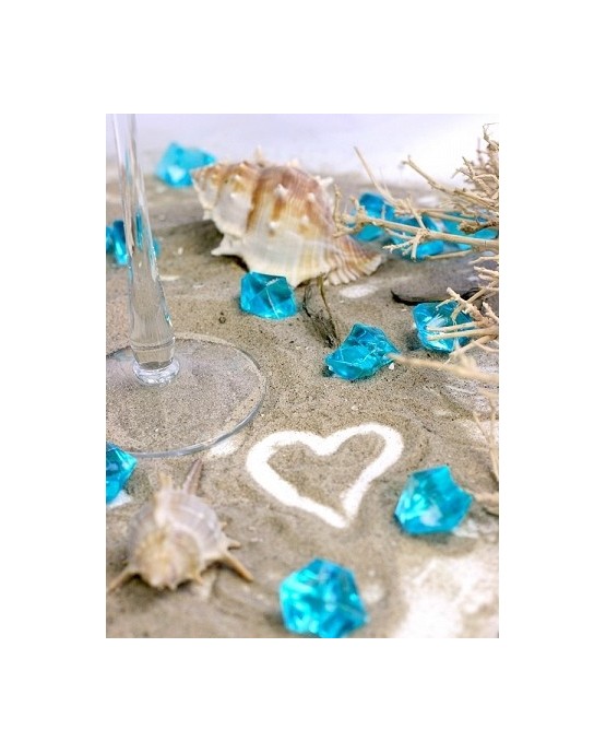 Dekor. -tyrkysový ľad 2,5x2,1cm 50ks