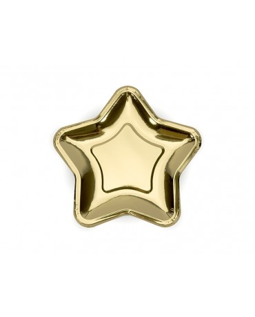 Tanieriky hviezda - zlaté 18cm 6ks