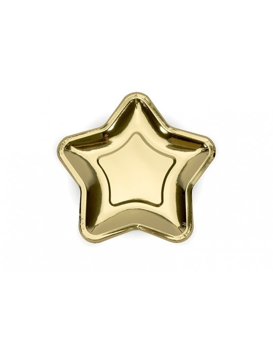 Tanieriky hviezda - zlaté 18cm 6ks