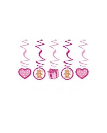 Špirály - medvede -ružové 60cm 5ks/P185