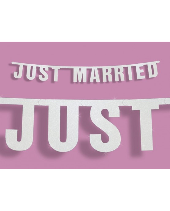 Banner Just Married -biely 18x170 cm