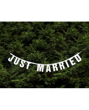 Banner Just Married -biely 18x170 cm