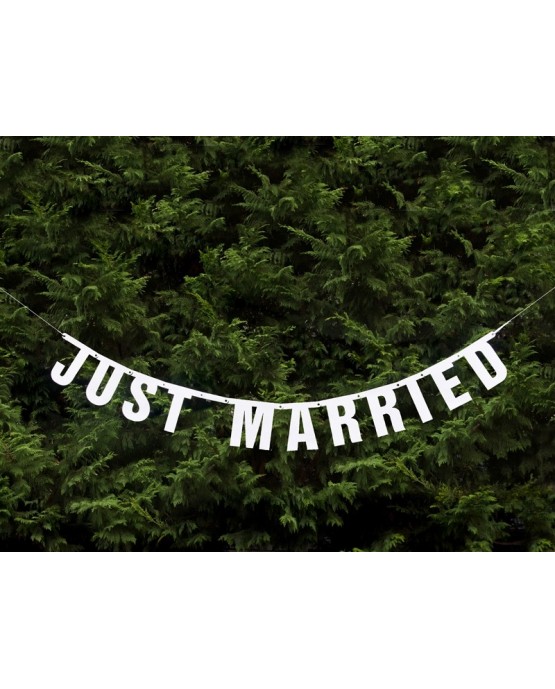 Banner Just Married -biely 18x170 cm
