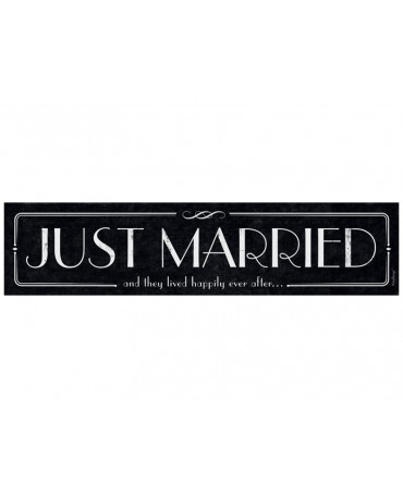 Svad. dosky "Just  Married"- čierne-retro  10ks