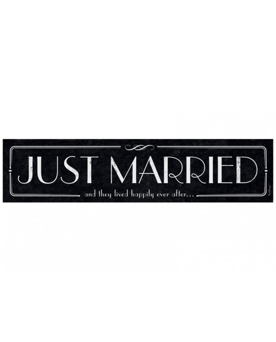Svad. dosky "Just  Married"- čierne-retro  10ks