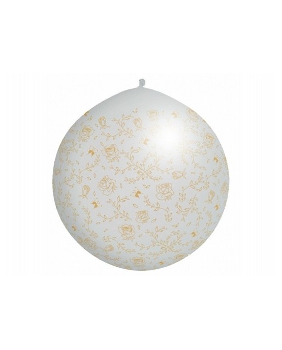 Obrovský latexový balón - priehľadný s podtlačou ruží 100cm  1ks/P27