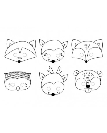 Masky - zvieratká 6ks