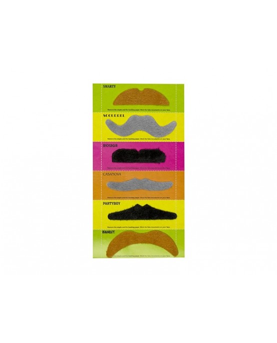 Fúzy lepiace - mix vzorov 6ks/P66