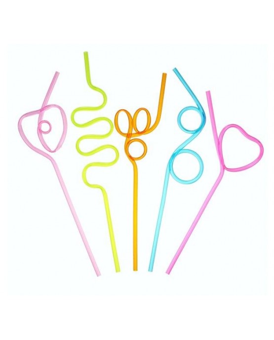 Slamky - Crazy mix vzorov a farieb 5ks 25cm/P116