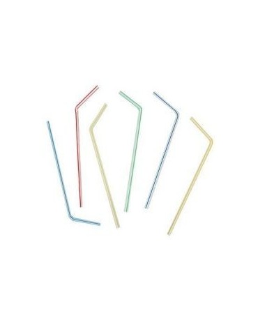 Slamky - farebné s bielymi pásikmi 21cm 50ks/P96