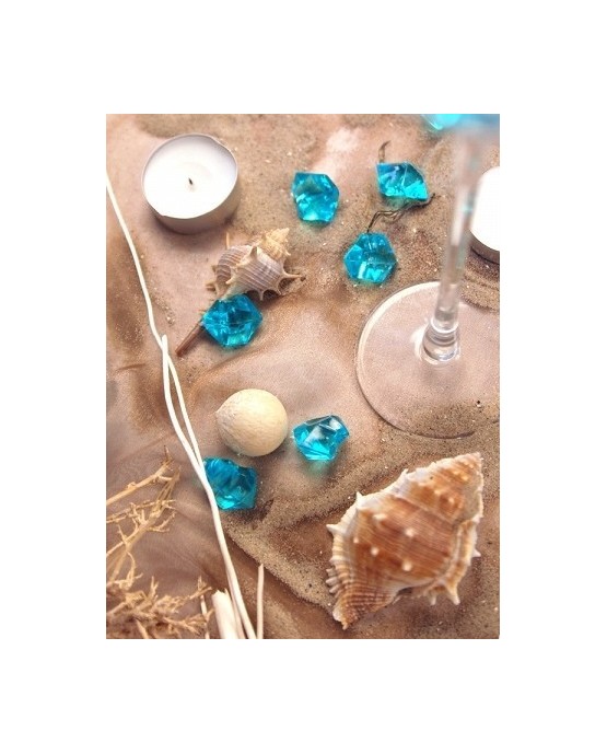 Dekor. -tyrkysový ľad 2,5x2,1cm 50ks