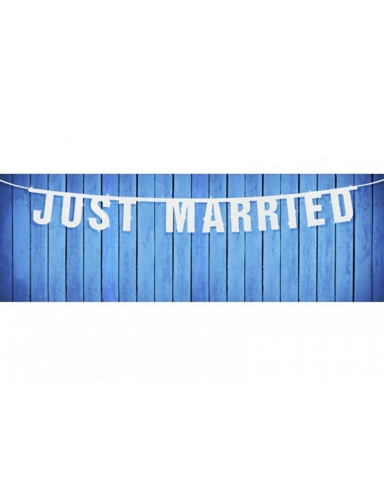 Banner Just Married -biely 18x170 cm