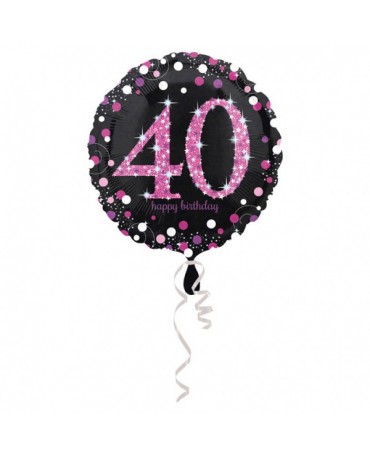 Fól. balón č. 40 - ružový 43cm