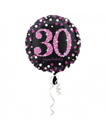 Fól. balón č. 30 - ružový 43cm