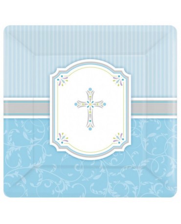 Tanieriky krst - modré 25,4cm 8ks