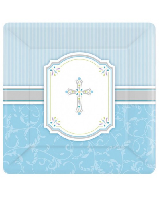 Tanieriky krst - modré 25,4cm 8ks