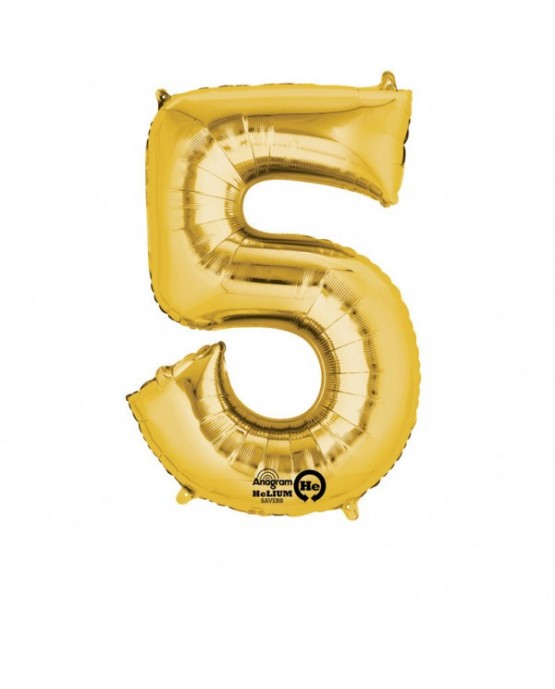 Fól. balón č. - 5 zlatý  58x86cm