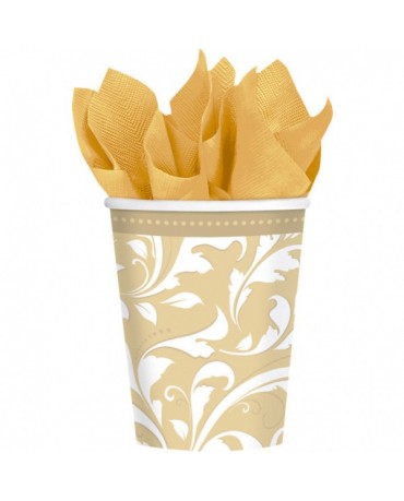 Poháre - zlaté 266 ml 8ks