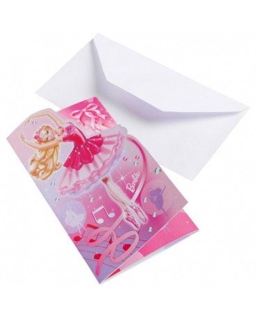 Pozvánky Barbie Pink Shoes 6ks