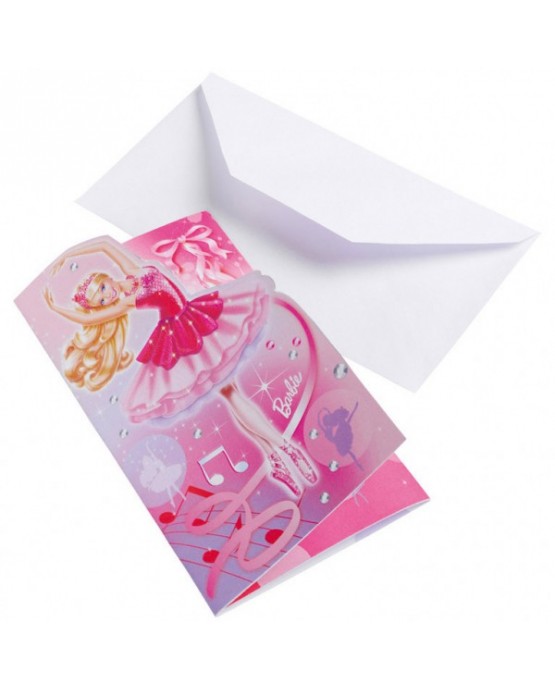 Pozvánky Barbie Pink Shoes 6ks