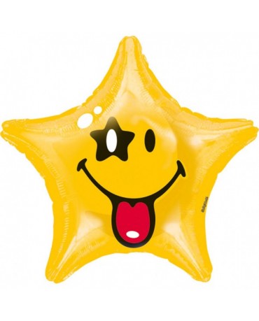 Fól. bal. hviezda - smajlík 48cm