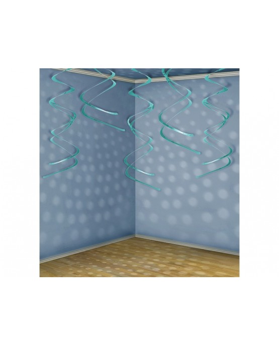 Špirály -tmavšie zelené 60 cm - 5ks