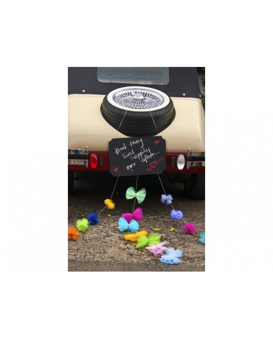 Tabuľka na auto s ozdobami