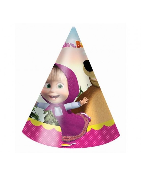 Klobúčiky Máša a medveď 6ks