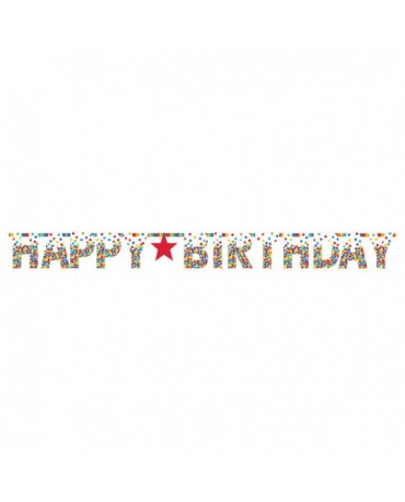 Banner Happy Birthday - farebné bodky 3,35m