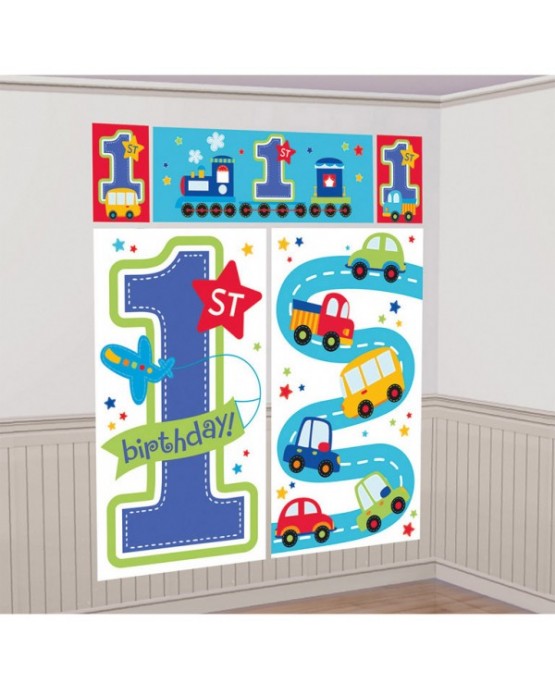 Dekorácia na stenu 1st Birthday boy 5ks