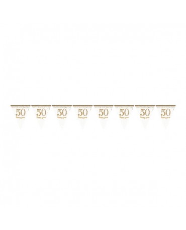 Banner vlajok číslice 50 - bielo-zlatý