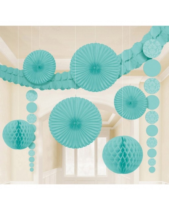 Modrý set dekorácií 9ks