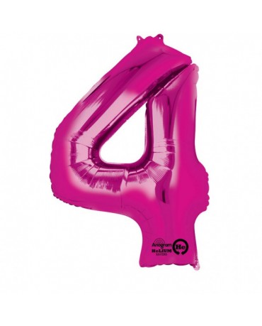 Fóliový balón číslo 4- ružový 88x66cm