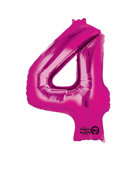 Fóliový balón číslo 4- ružový 88x66cm