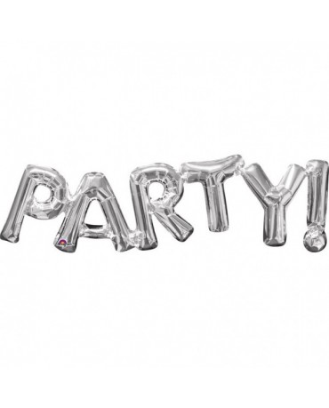Fóliový balón PARTY - strieborný 83x22cm
