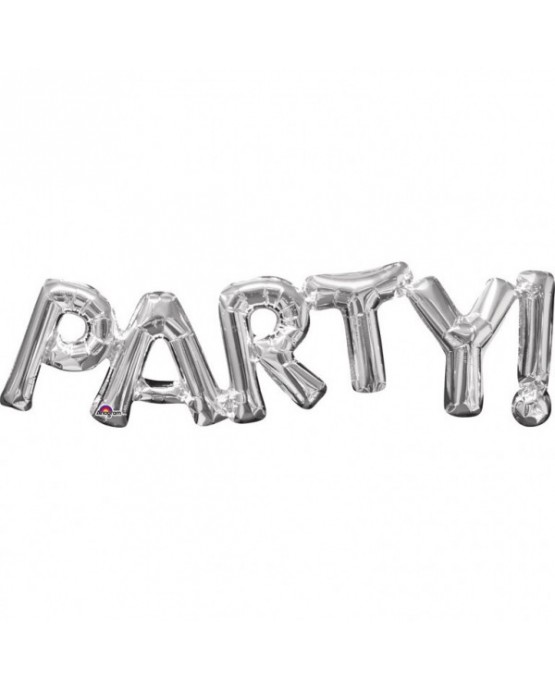 Fóliový balón PARTY - strieborný 83x22cm