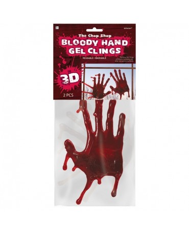 3D krvavé gélové ruky 25,4cm 2ks