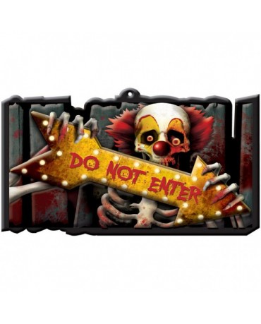Tabuľa strašidelný klaun 43x25cm