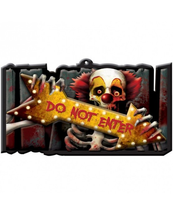 Tabuľa strašidelný klaun 43x25cm
