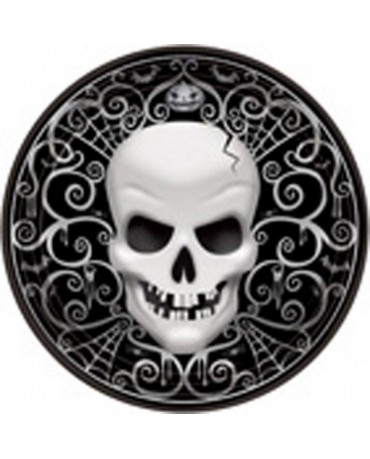 Tanieriky strašidelná lebka 17cm 8ks