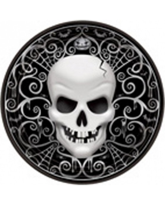 Tanieriky strašidelná lebka 26cm 8ks