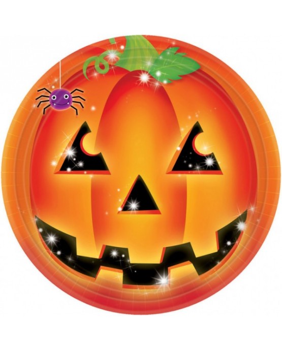 Tanieriky strašidelná tekvica 23cm 8ks